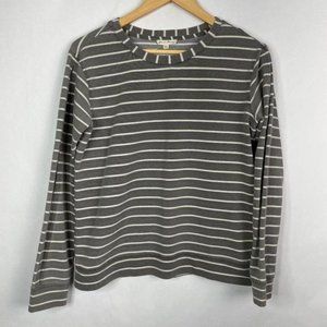 Jane And?Delancey  Anthropologie? Grey White Stripe  Open Long Sleeve